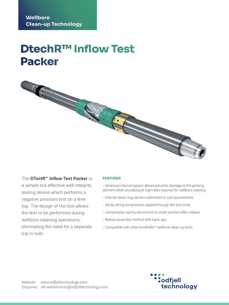 DTectR™ Inflow Test Packer Overview | PDF | Borehole | Oil Well
