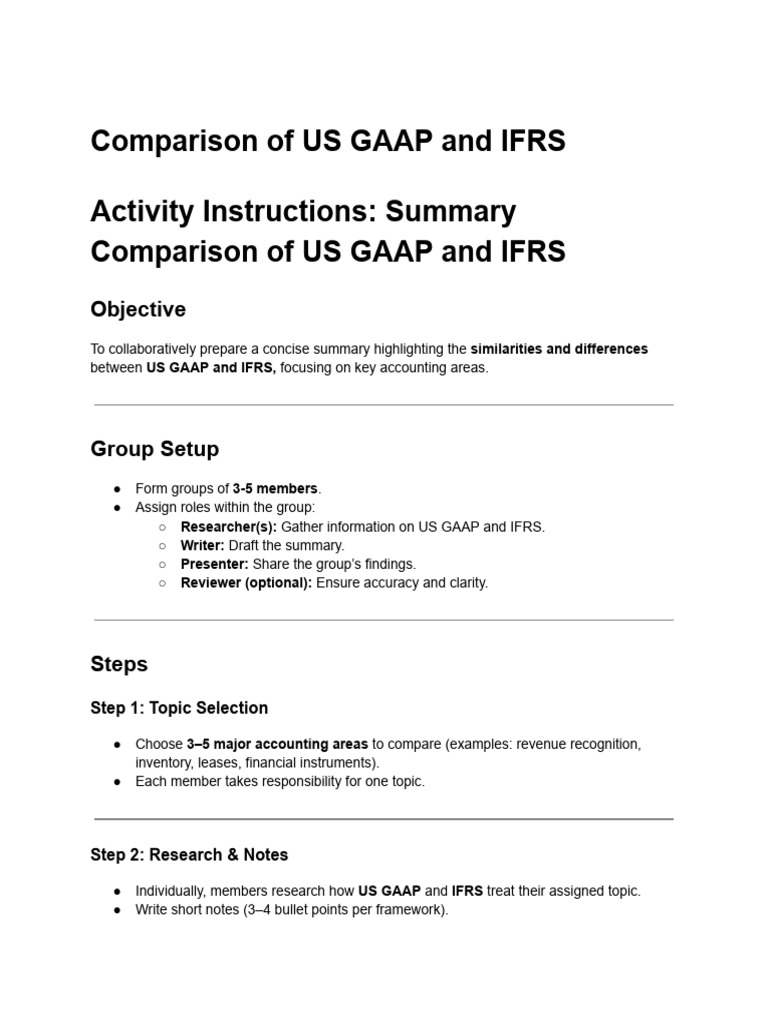 Comparison of US GAAP and IFRS | PDF