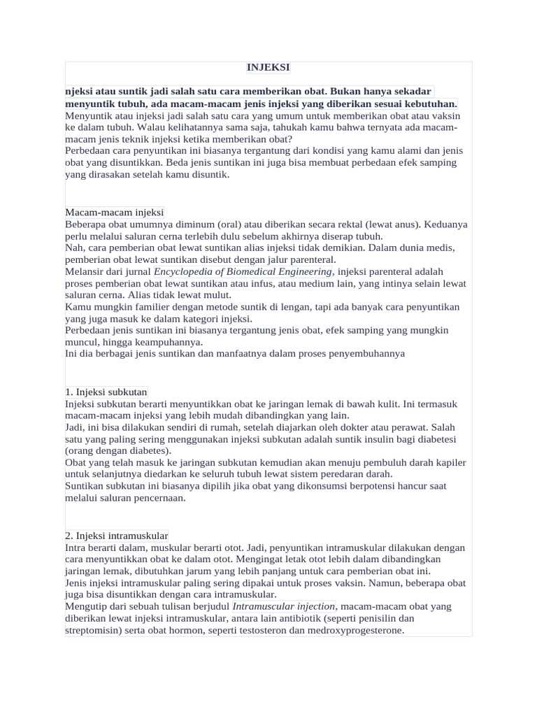 Injeksi | PDF