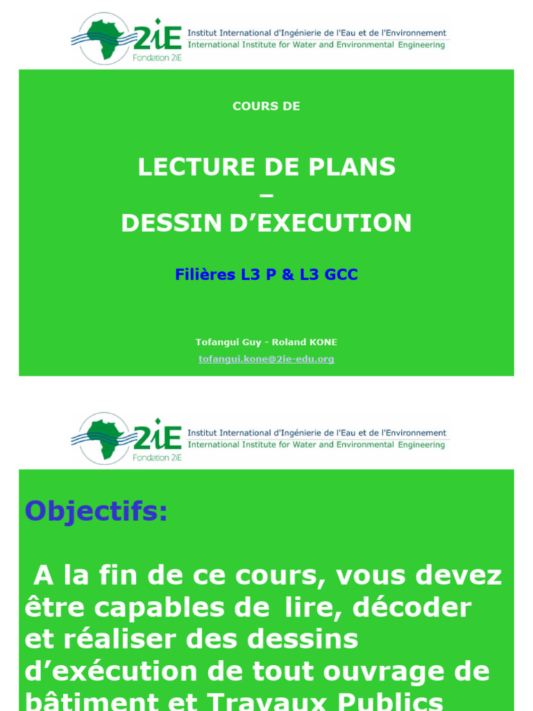 Lecture et Dessin de Plans d'Exécution | PDF | Fondation (construction ...