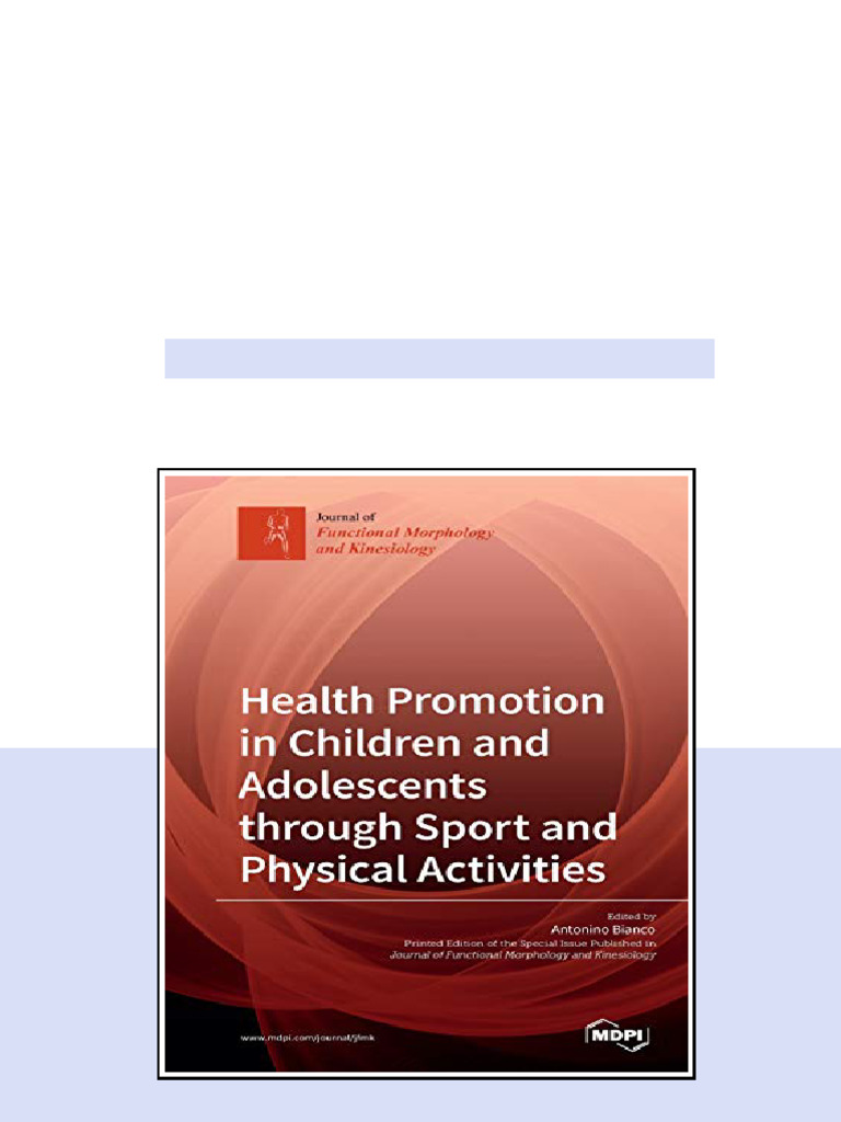 Health Promotion In Children And Adolescents Through Sport And Physical ...