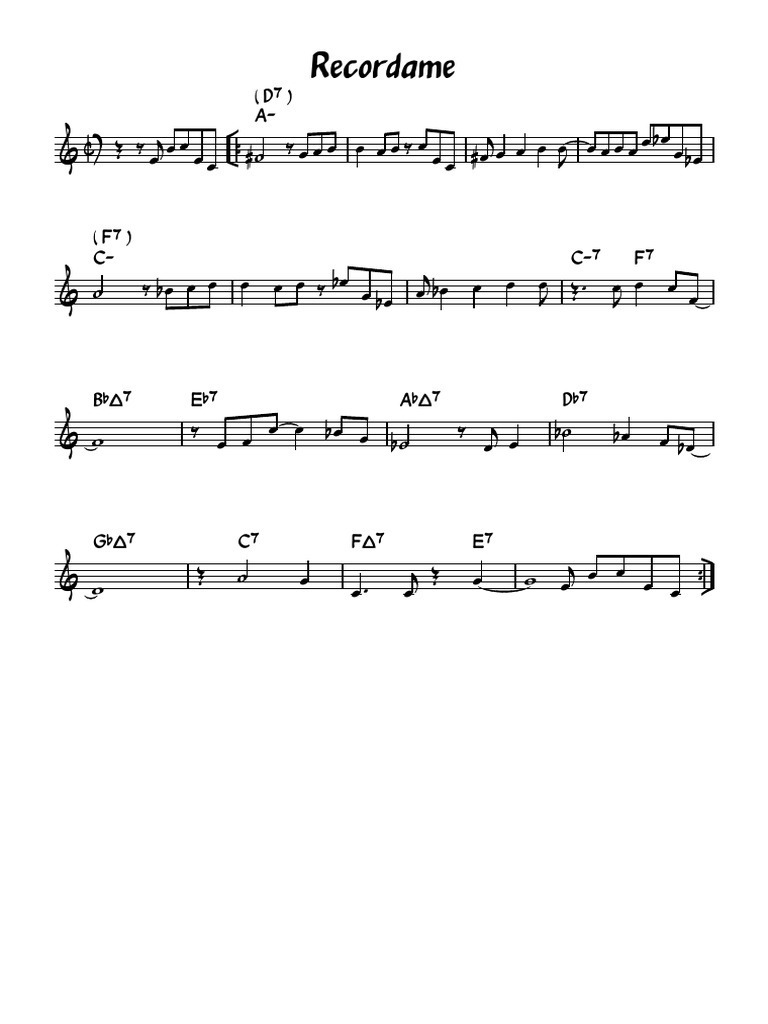 Recordame Musical Notation Guide | PDF