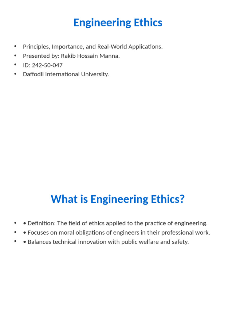 Engineering Ethics Presentation Branded | PDF | Safety | Engineering