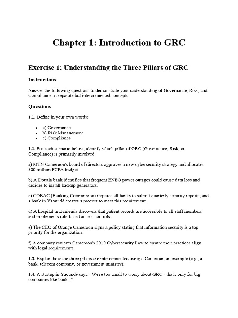 Understanding GRC: Governance, Risk, Compliance | PDF | Computer ...