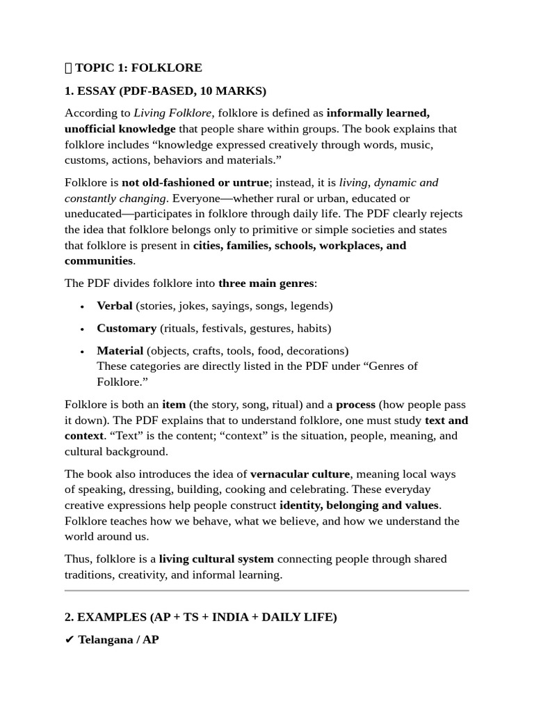 Understanding Folklore, Performance, and Tradition | PDF | Folklore ...