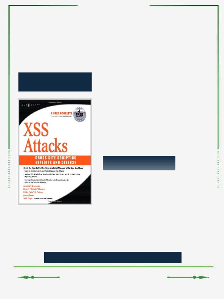XSS Attacks Seth Fogie ebook all formats available | PDF | Elsevier ...