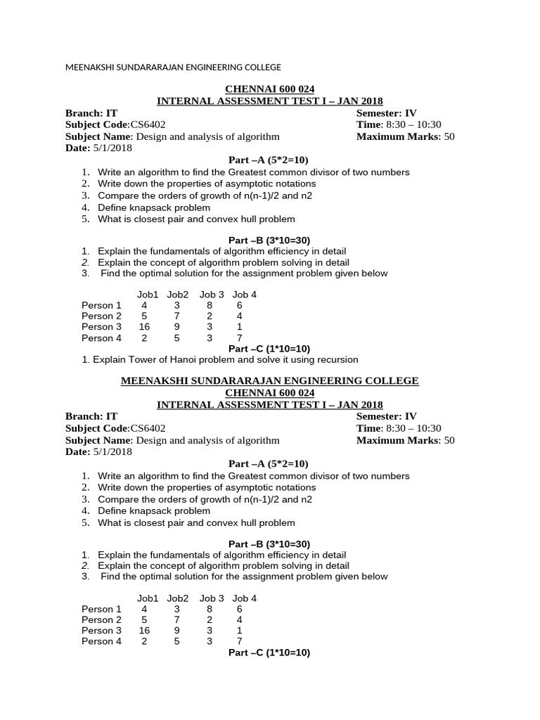 iat1 | PDF | Algorithms | Discrete Mathematics