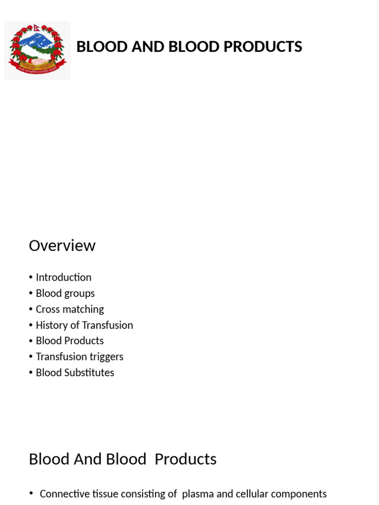 Blood Transfusion and Products Guide | PDF