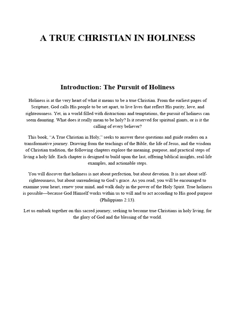 Pursuing Holiness as a True Christian | PDF | Jesus | Forgiveness
