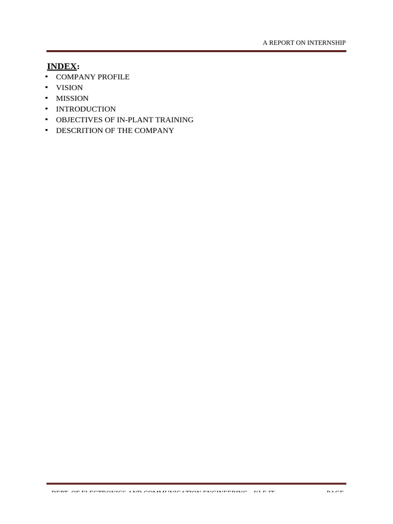 Internship Report: Electronics Engineering | PDF | Html | World Wide Web