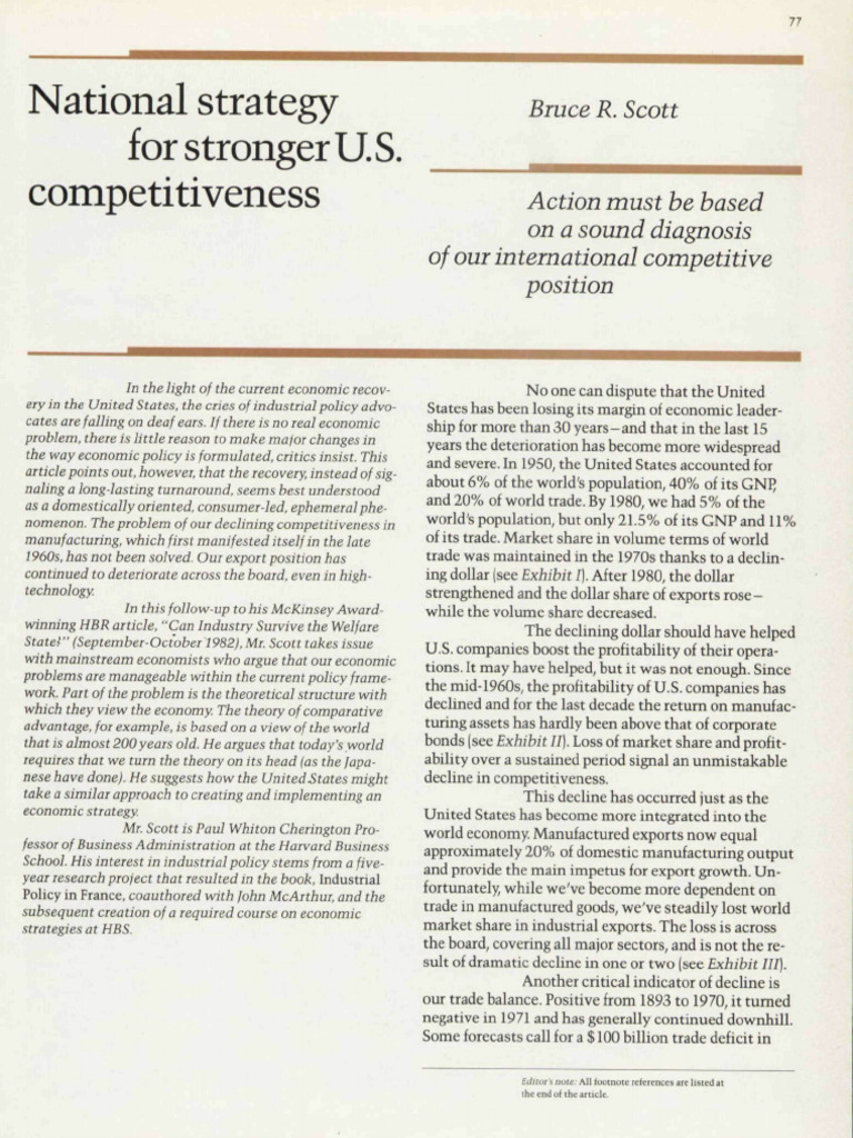 U.S. Competitiveness Strategy Analysis | PDF | Economics | Comparative ...