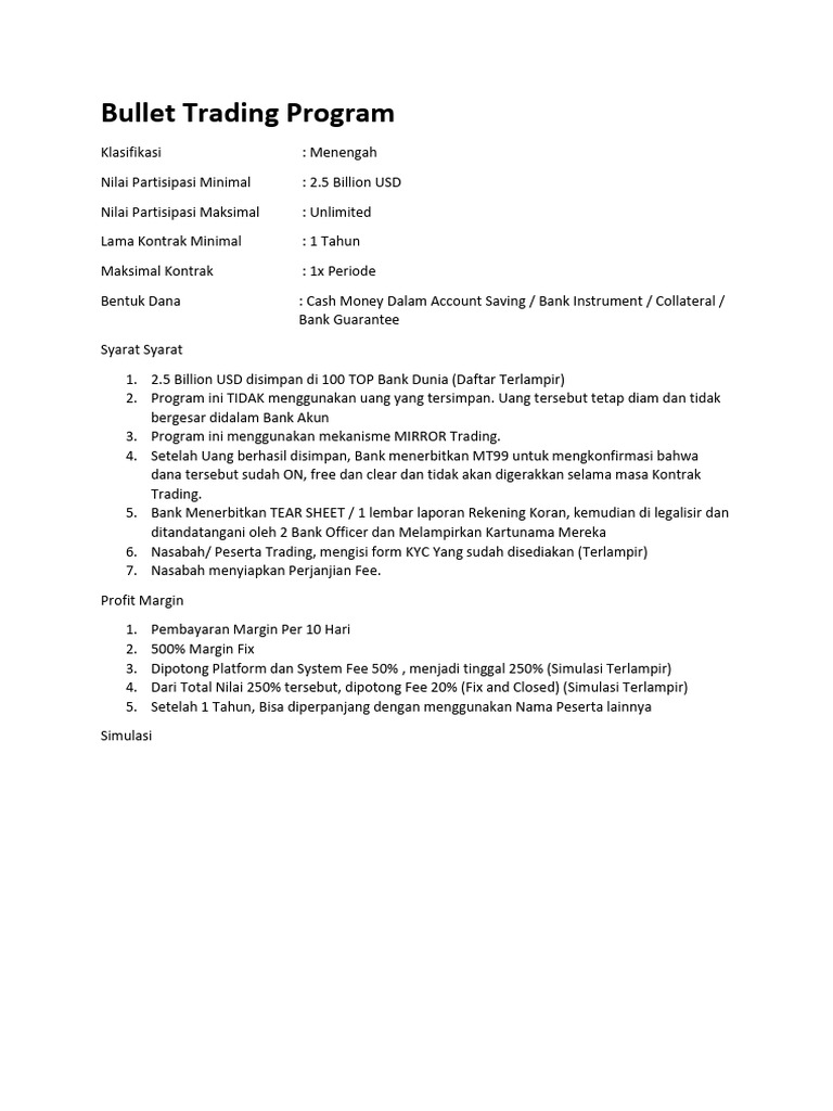 Bullet Trading Program 2.5 B | PDF