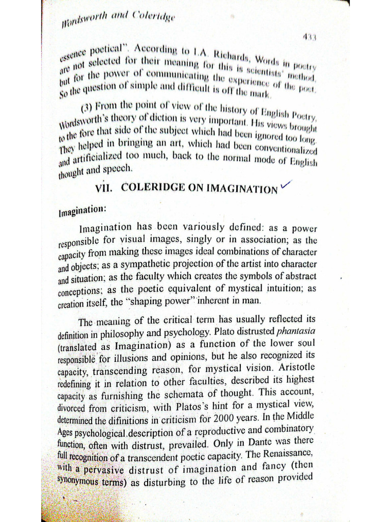 Coleridge's Theory of Imagination | PDF