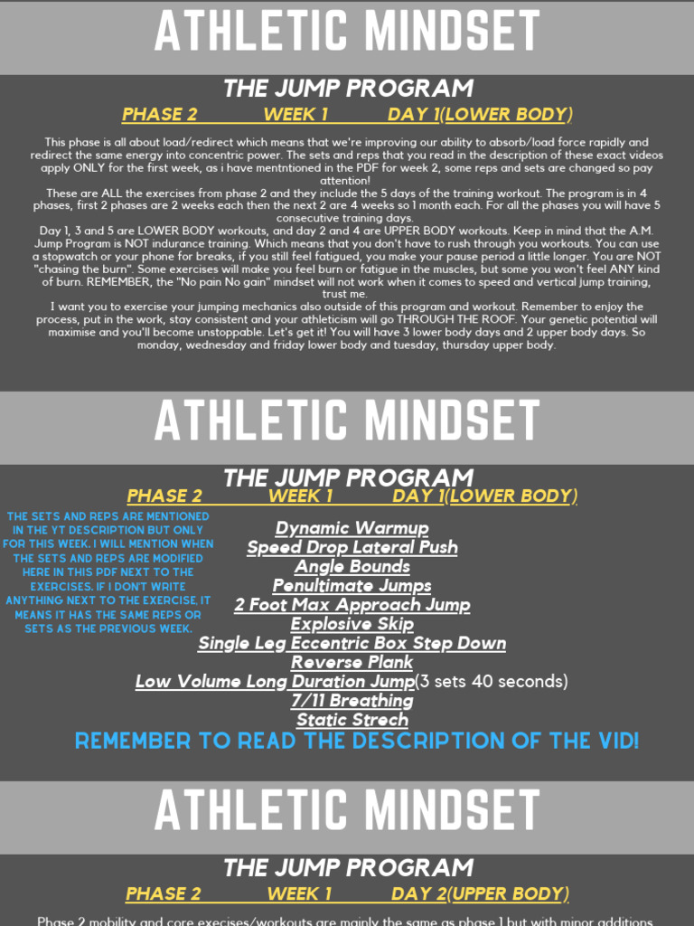 Jump Program Phase 2: Week 1 Workouts | PDF | Anatomical Terms Of ...