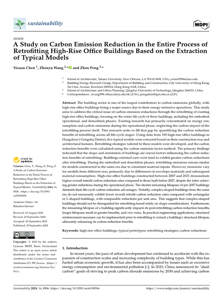 Carbon Reduction in High-Rise Retrofitting | PDF | Mean | Energy ...