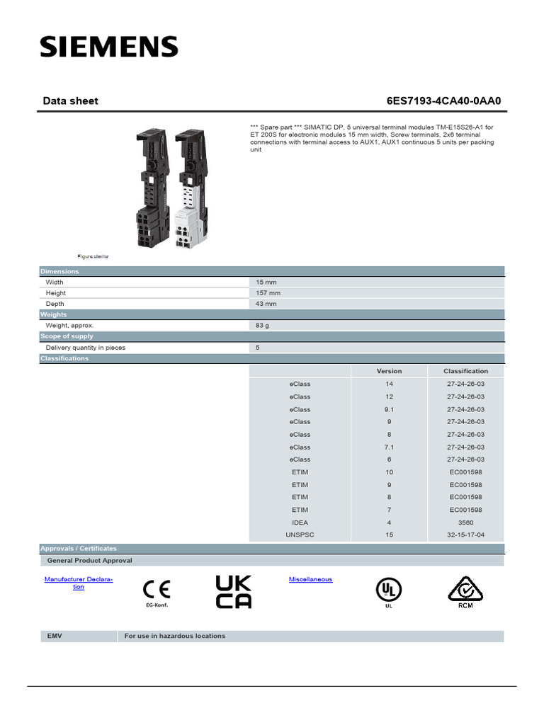 SIMATIC DP Universal Terminal Modules | PDF | Systems Engineering