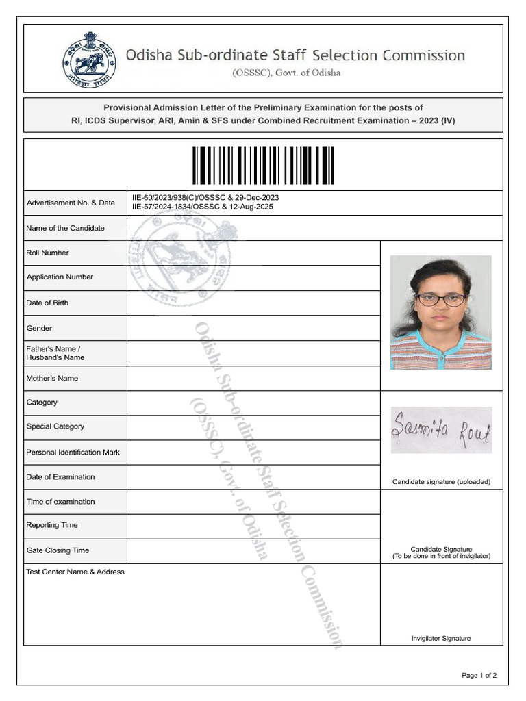 Admit Card | PDF