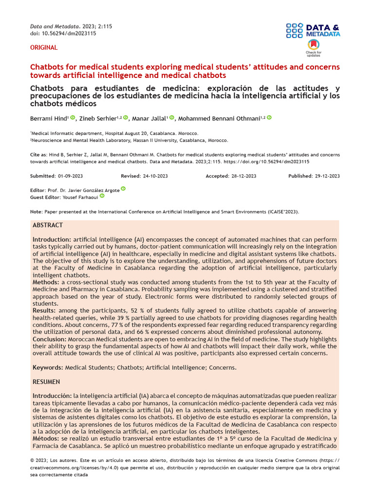 Medical Students' Views on AI Chatbots | PDF | Artificial Intelligence ...