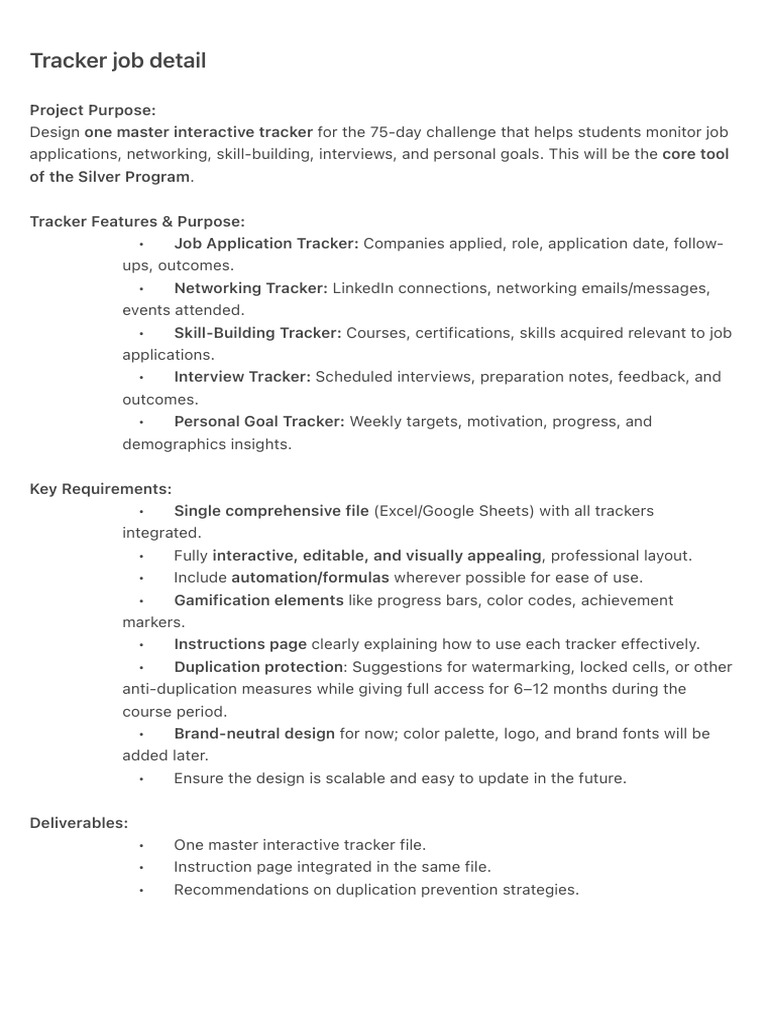Tracker Job Detail | PDF