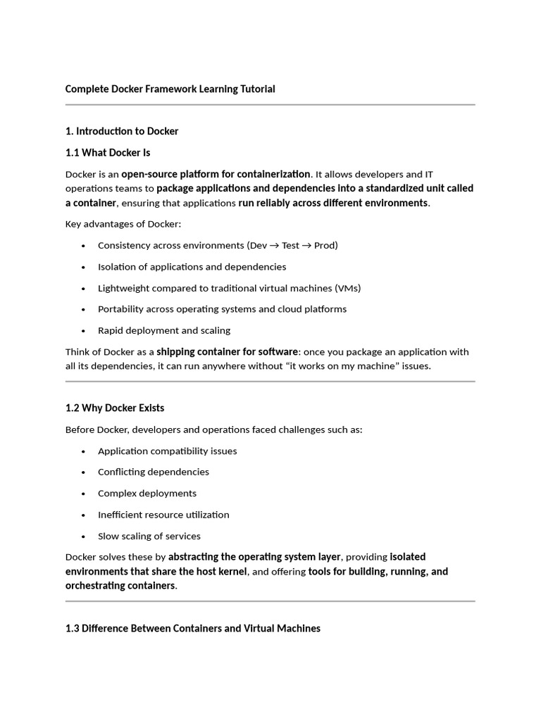 Docker Framework Learning Guide | PDF | Virtual Machine | Computer ...