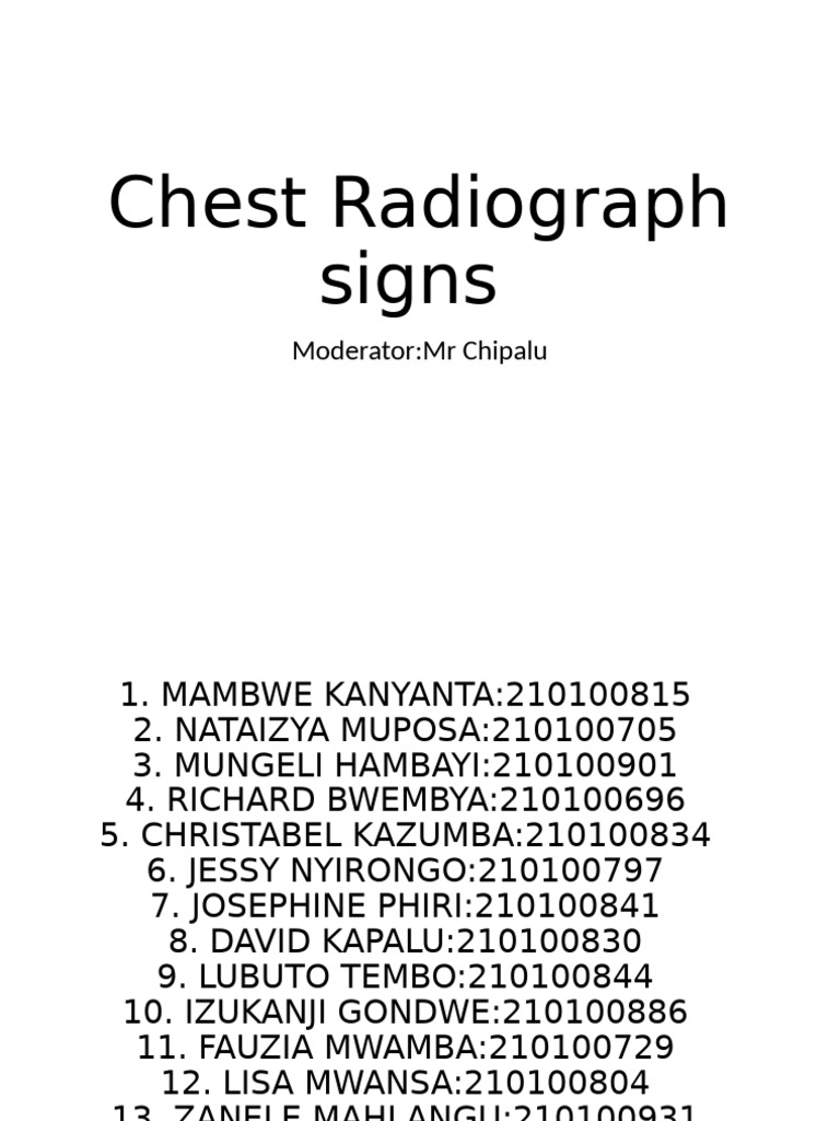 Key Chest Radiograph Signs Explained | PDF | Diseases And Disorders ...