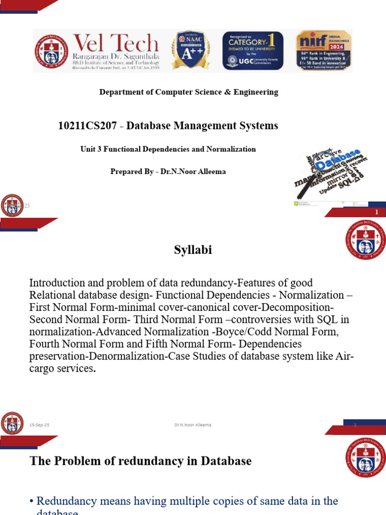 Database Normalization and Dependencies | PDF | Relational Model ...