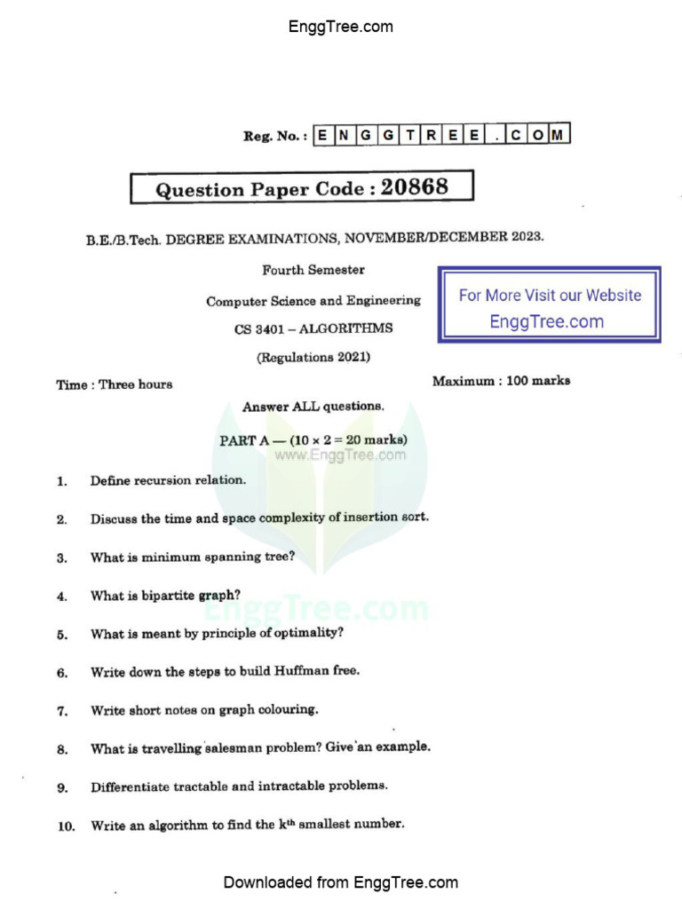 Semester Question Paper Nov - Dec 2023 | PDF