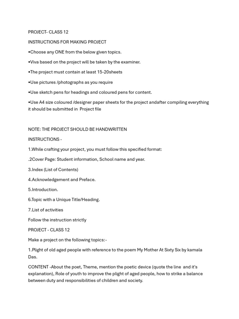 Project Class 12 '25 | PDF
