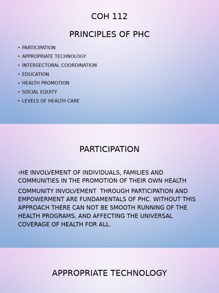 Principles of Primary Health Care | PDF