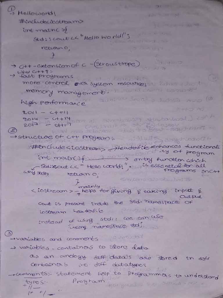 Lohiths Cpp Hand Written Notes | PDF