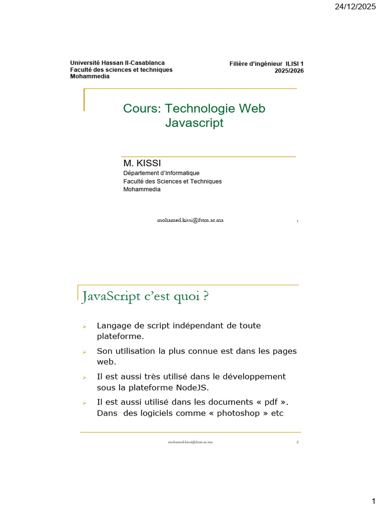 Introduction à JavaScript pour le Web | PDF | JavaScript | Internet