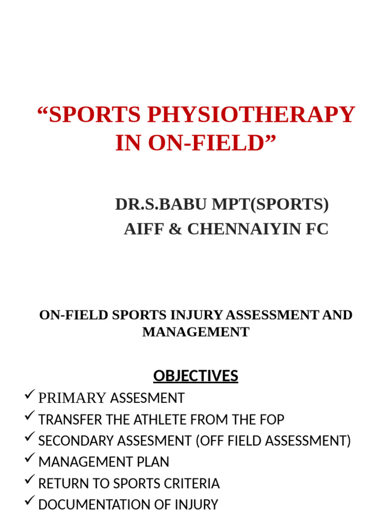 On-Field Sports Injury Management Guide | PDF