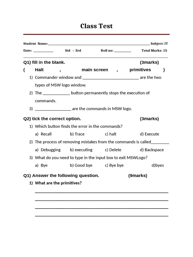 Class Test 4chapter | PDF | Computing | Computer Engineering