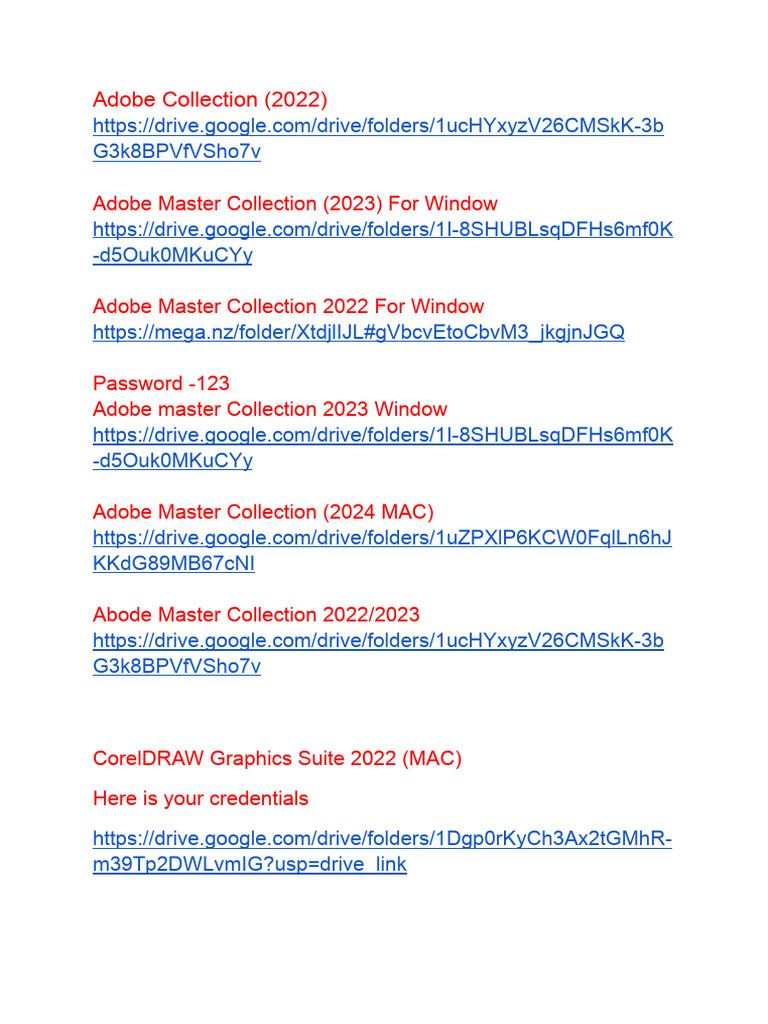 Adobe & CorelDRAW Software Links | PDF
