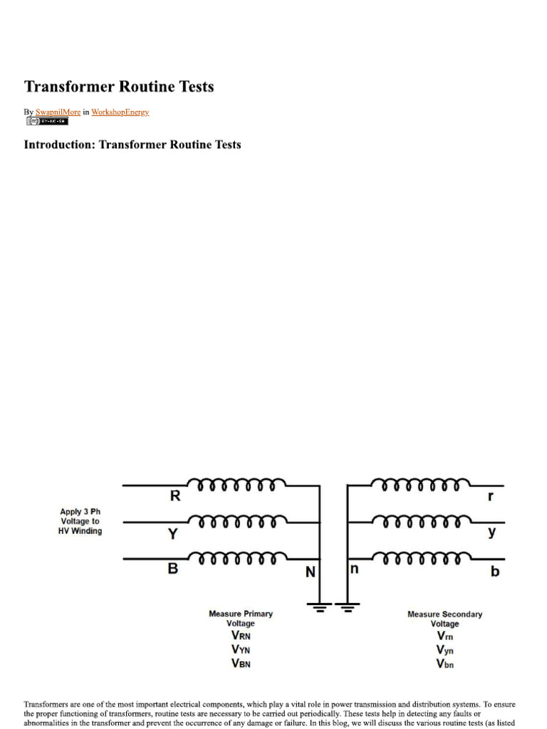Transformer Testing | PDF