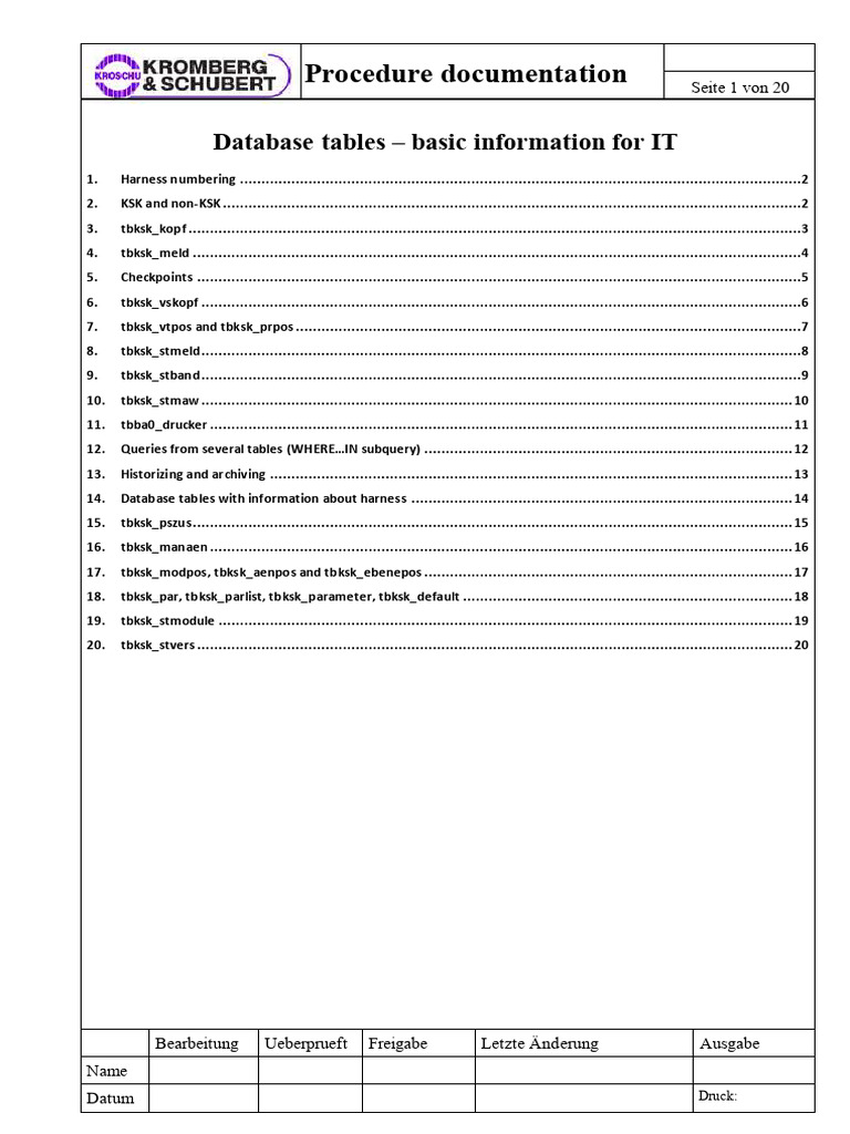 Database Tables for Harness Production | PDF | Printer (Computing ...