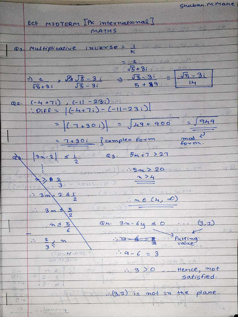 Maths Ecf Part 1 | PDF