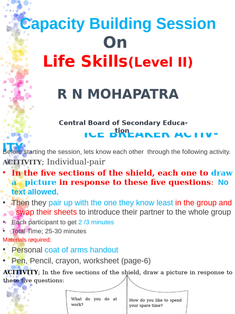 Life Skills Education Workshop Agenda | PDF | Cognition | Behavioural ...