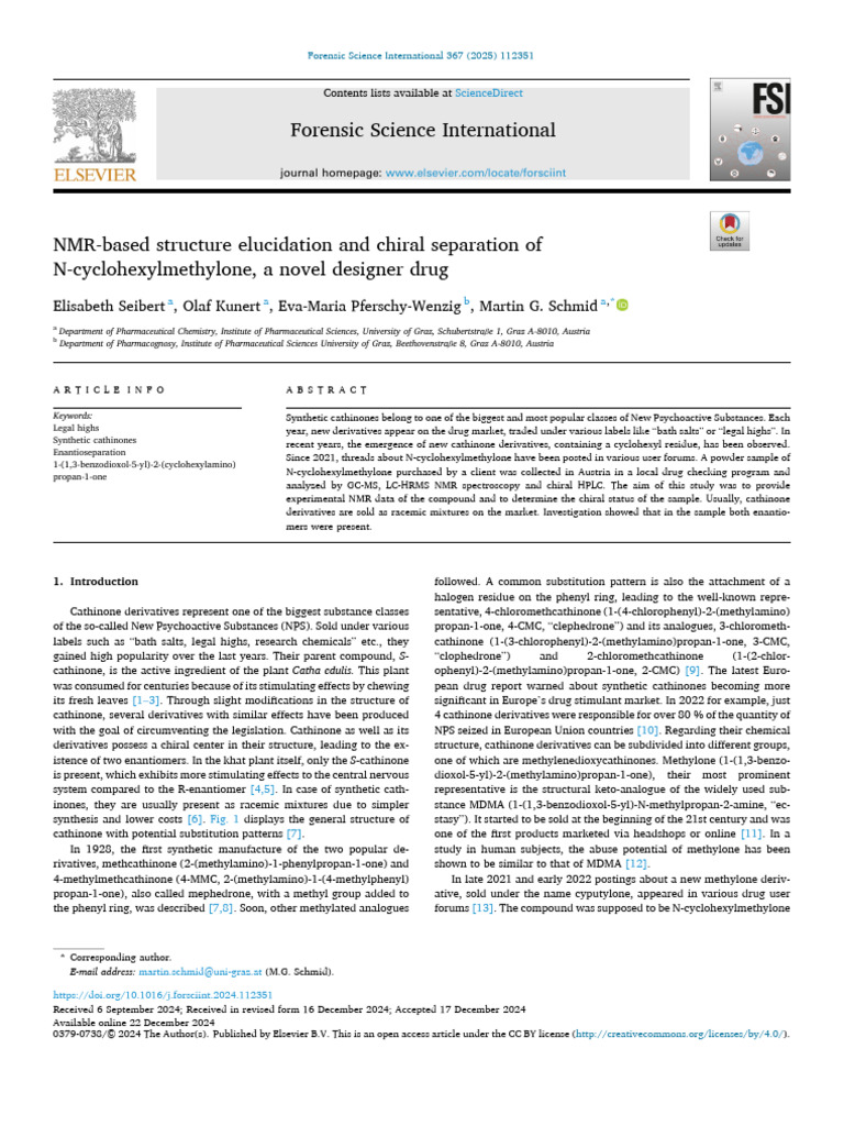N-Cyclohexylmethylone: NMR Analysis & Chiral Separation | PDF | Liquid ...