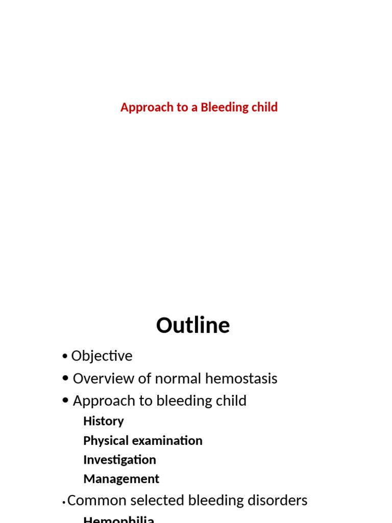 Managing Pediatric Bleeding Disorders | PDF | Coagulation | Hemostasis