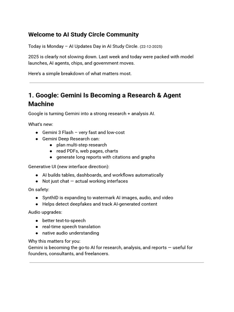 AI Updates: Key Developments for 2025 | PDF | Artificial Intelligence ...