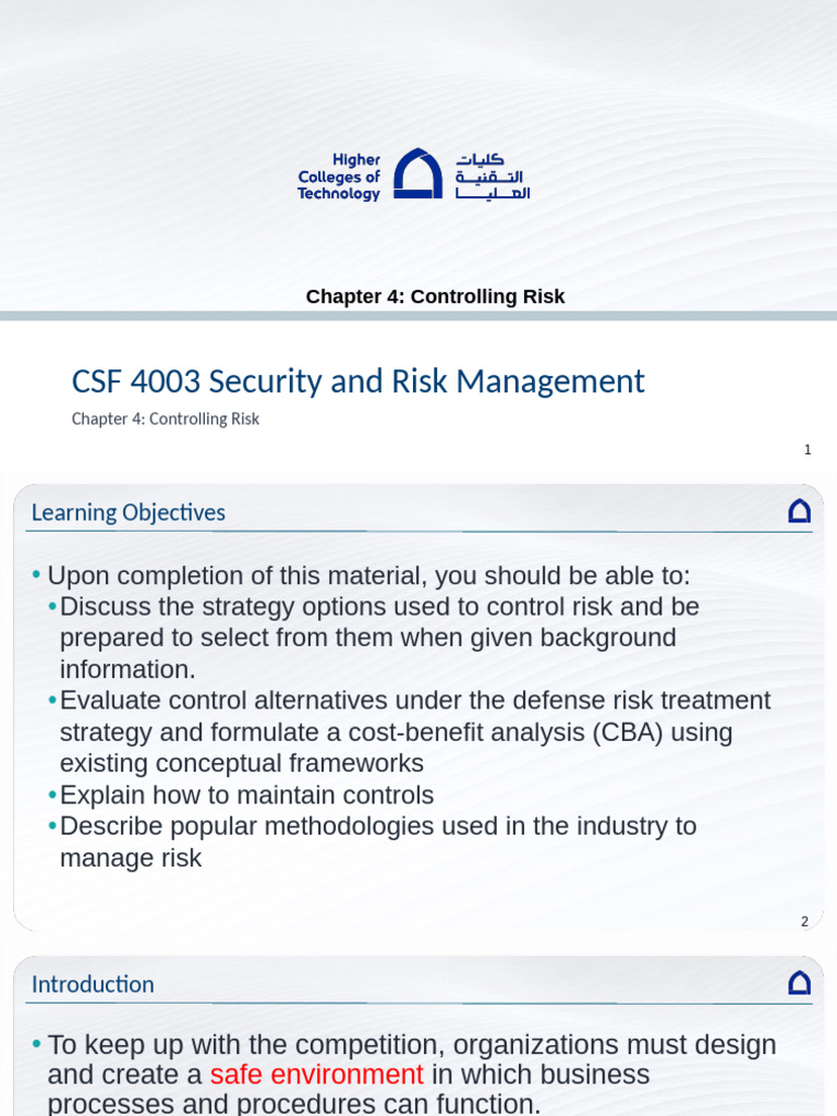 Risk Control Strategies in Security Management | PDF | Risk | Risk ...