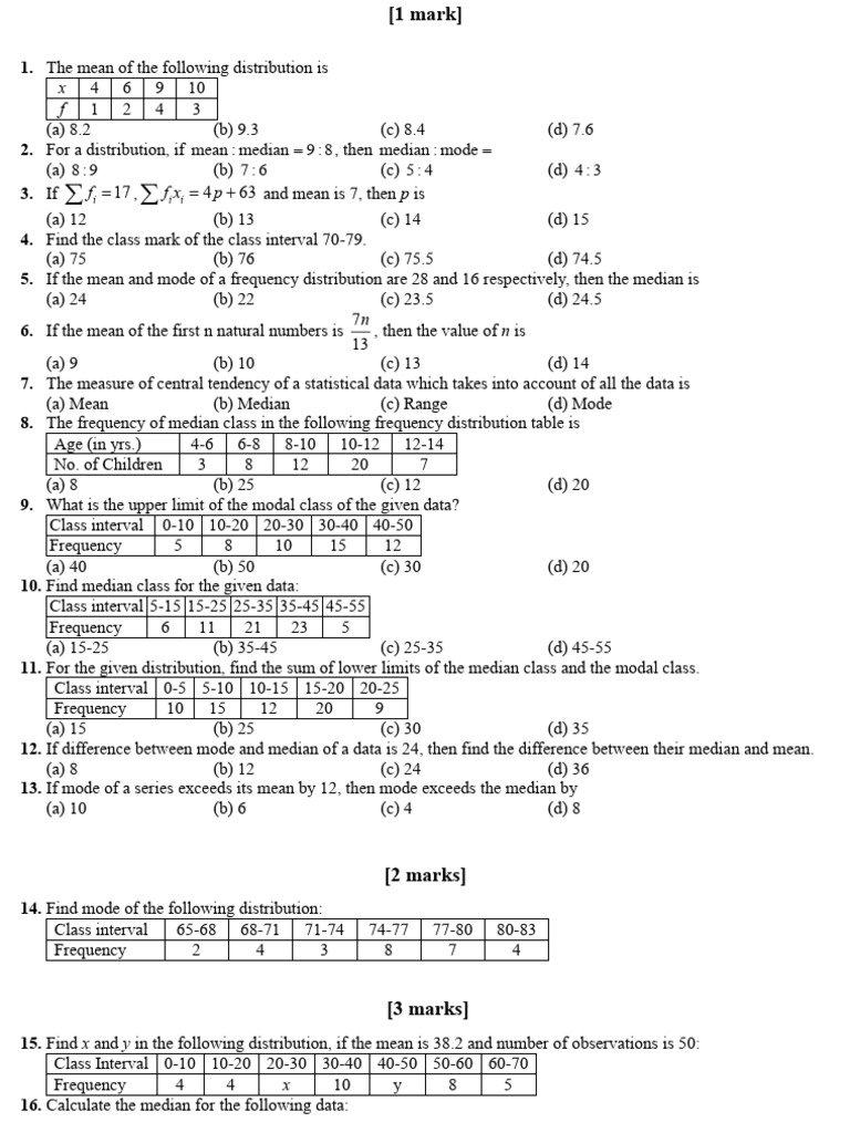 X Chapter 13 Statistics | PDF | Mode (Statistics) | Median