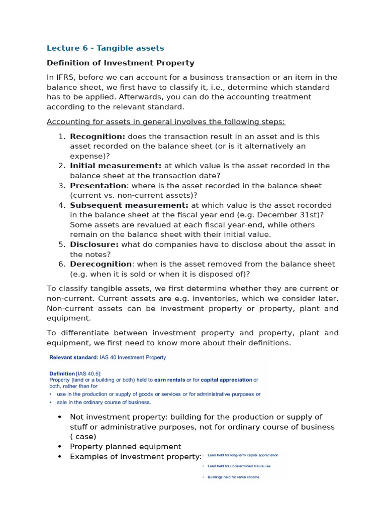 Financial Acccounting Lecture 6 | PDF | Depreciation | Fair Value