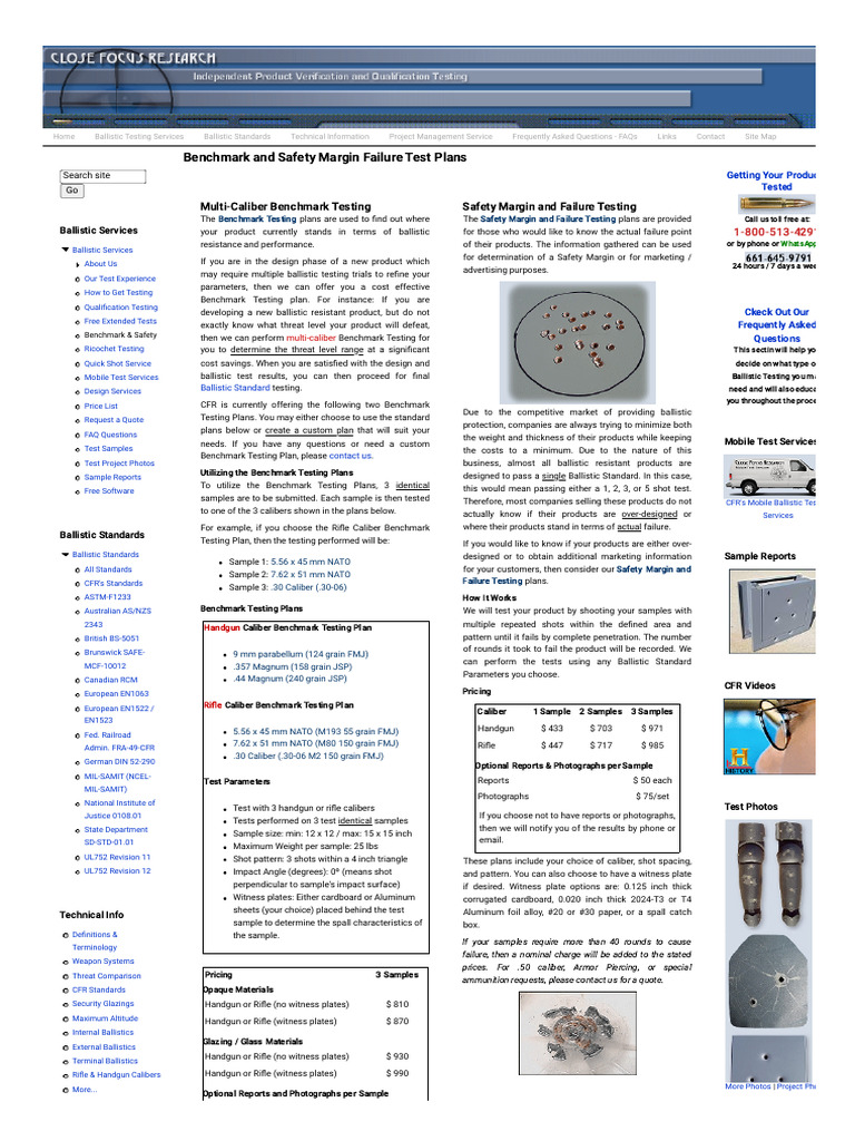 Ballistic Benchmark Testing Plans | PDF | Caliber | Handgun
