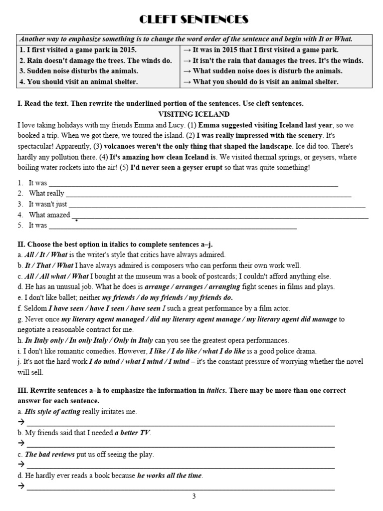 Understanding Cleft Sentences | PDF