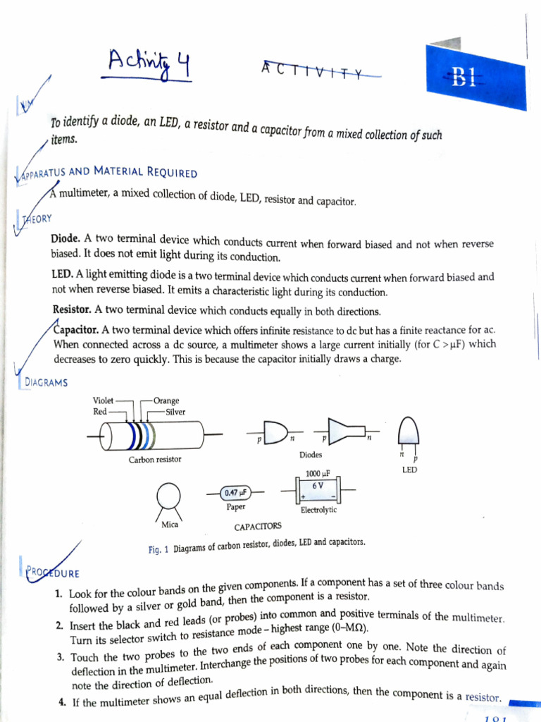 Identify Diodes, LEDs, Resistors, Capacitors | PDF | Diode | P–N Junction