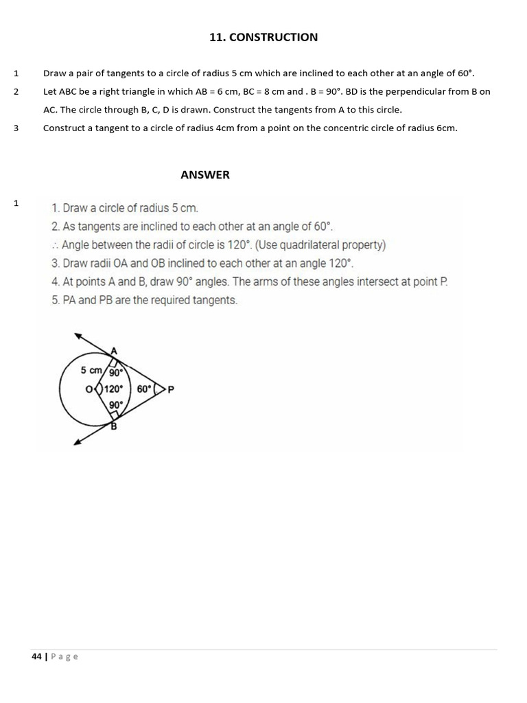 Tangent Construction Problems in Geometry | PDF