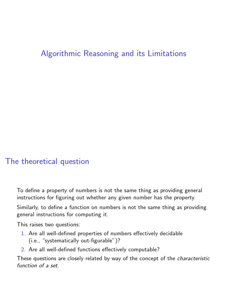 Understanding Algorithmic Reasoning Limits | PDF | Function ...