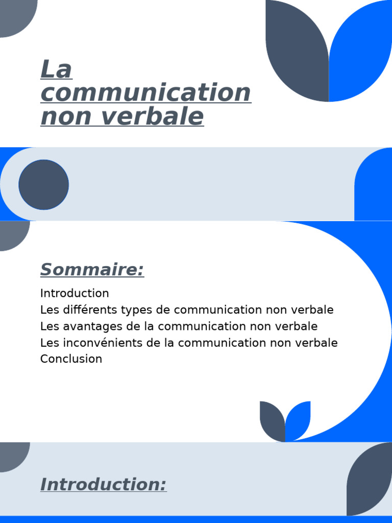 Comprendre la communication non verbale | PDF | Communication non ...